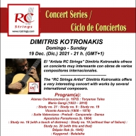 
		  CONCIERTO DE DIMITRIS KOTRONAKIS (CICLO DE CONCIERTOS “ARTISTAS RC STRINGS”)